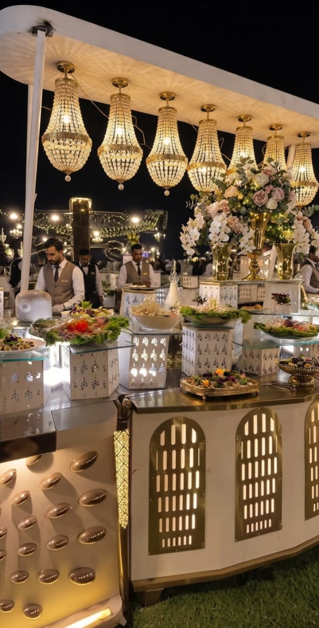 Indian dessert platter finished with edible gold leaf